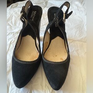 Michael Kors Black Suede Slingback Heels